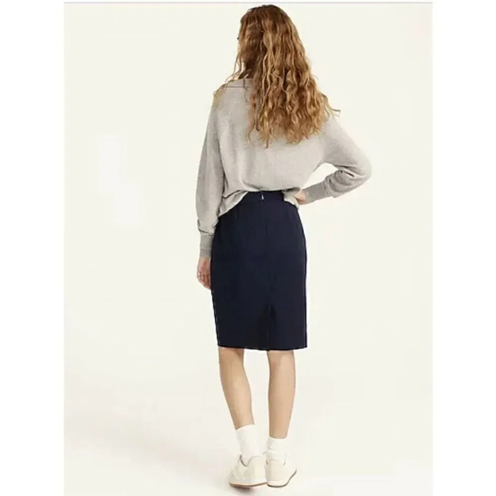 J. Crew Tall No. 2 Pencil® skirt in bi-stretch cotton - Size 00 Navy